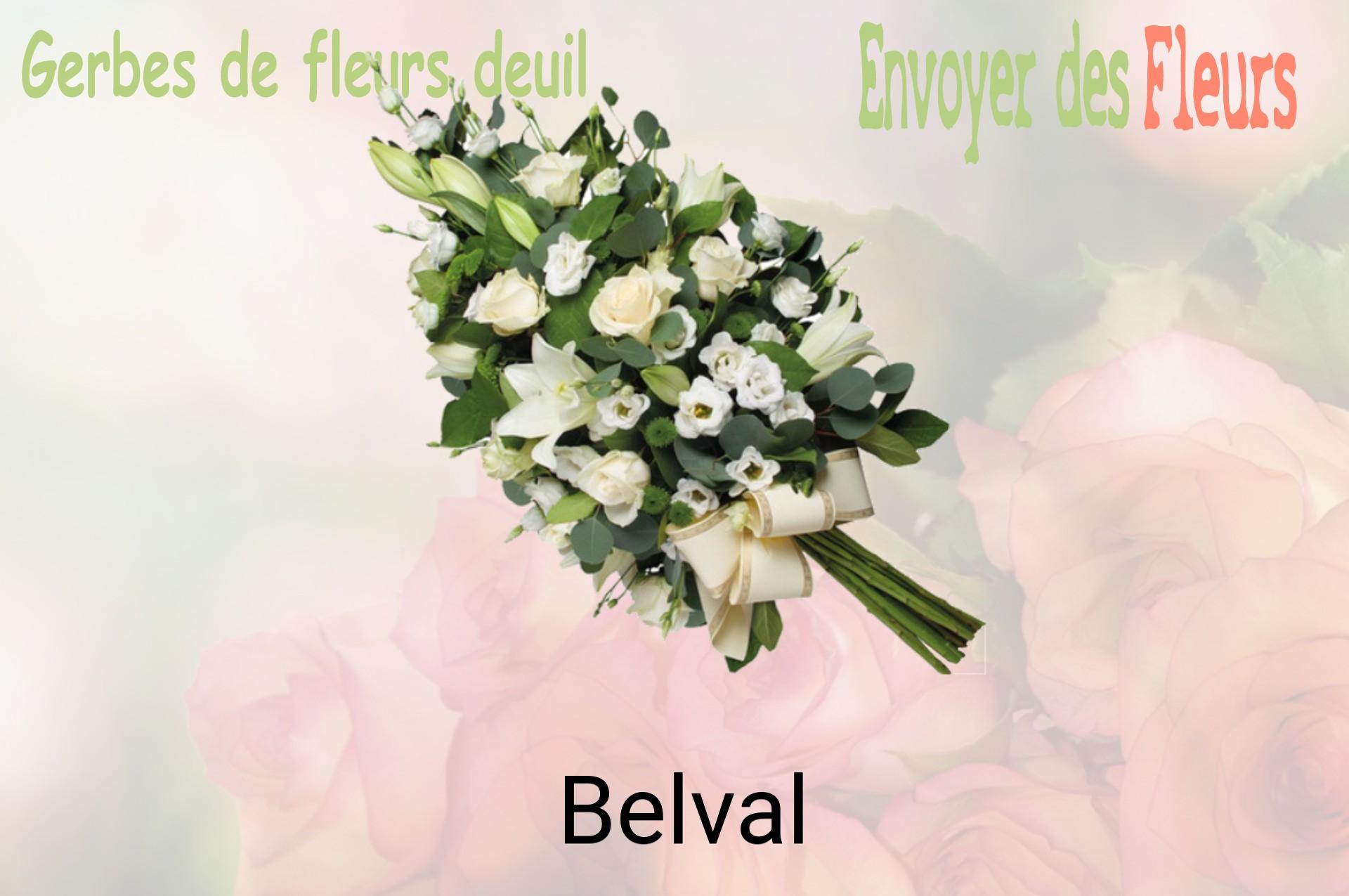 Gerbe de fleurs de deuil livrée à Belval